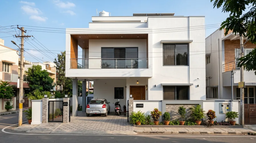 Custom duplex home construction project in Sarjapur, Bangalore
