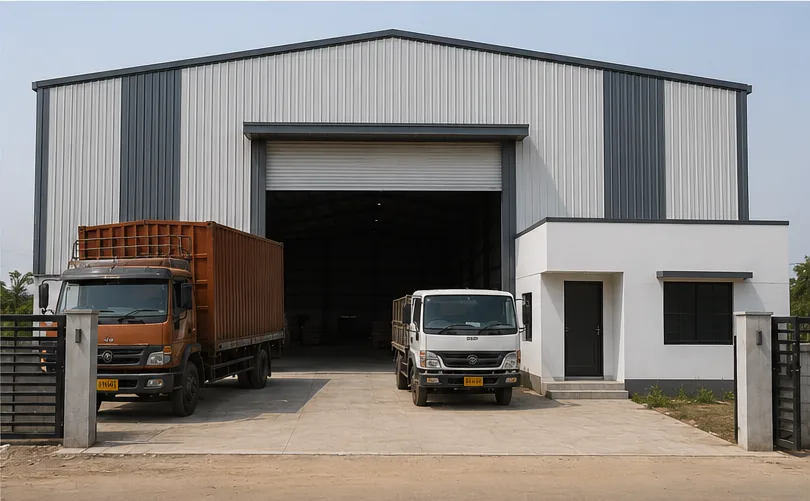 Industrial warehouse construction project by civil contractors in Bangalore
